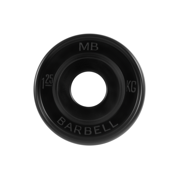 Диск Евро-Классик обрезиненный чёрный 1,25 кг MB Barbell 